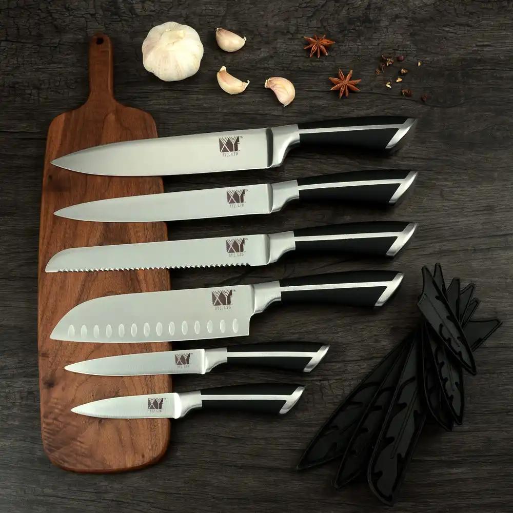 6pcs stainless steel kitchen knife set with pom handle high