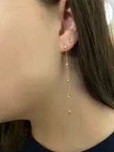 BOAKO-Pendientes de cadena con borlas para mujer, aretes colgantes de estrella, Pendientes para Piercing de plata 925 Kolczyki #9,2