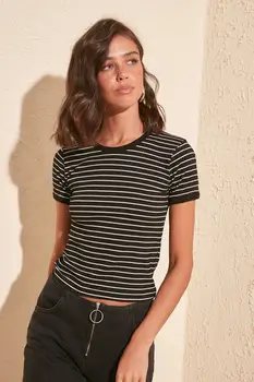 

Trendyol Striped Ribbed Knitted Blouse TWOSS20BZ0189