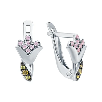 

Silver earrings with cubic zirconia sunlight sample 925 test