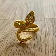 Anillo de serpiente de estilo Retro para hombre y mujer, anillo ajustable abierto en forma de serpiente Punk, Color dorado, regalo de joyería