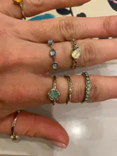 Anillos metálicos de dedo con piedras coloridas para mujer y niña, HZ, 2019, Vintage, color plata, para verano