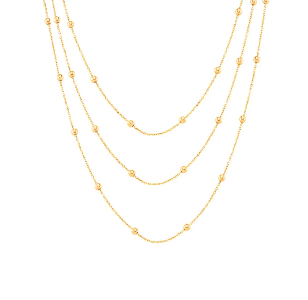 

Rose Gold Plated Scatters Triple Layer Necklace Jewelry 925 Sterling Silver