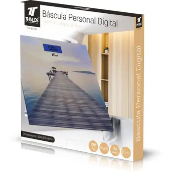 

Thulos Bascula Digital body weight bath BD103 square Crystal precision 180KG and pounds stone model landscapes Fitness