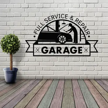 

Full Service And Repair Garage Wall Sticker Decal Sticker Car Service For Car Garage Decoration A00996
