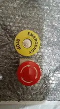 Interruptor de botón de parada de emergencia, equipo de elevación, bloqueo automático, tapa roja tipo seta 1NO 1NC DPST, CA 660V 10A