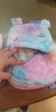 Bonita mochila de dibujos animados para niña, mochilas con unicornio de felpa, de piel, escolar, regalo para niños, bolsa de libro