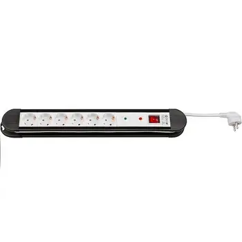 

Regleta de enchufes 6 schuko con interruptor y proteccion 1.5 M Blanco