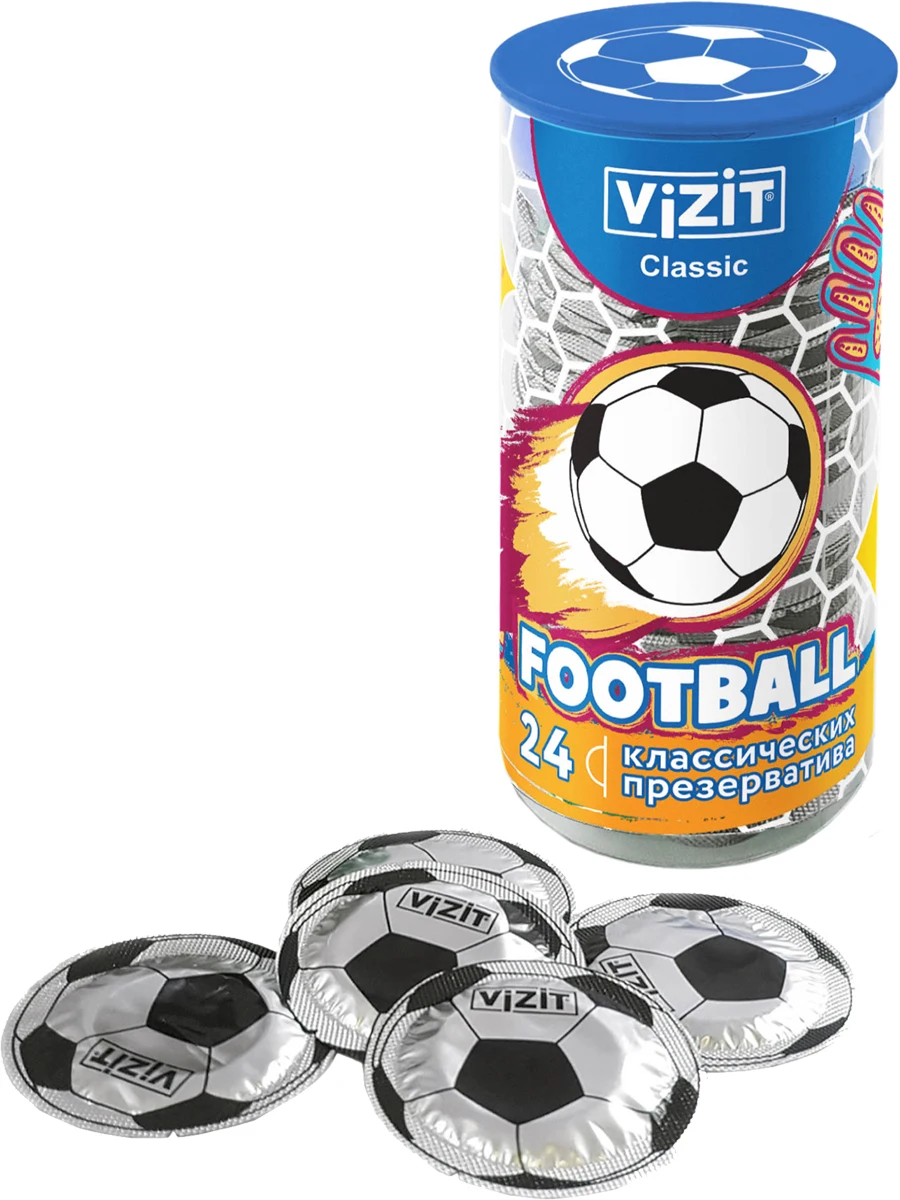 Презервативы VIZIT &quotFOOTBALL&quot 24 шт | Красота и здоровье