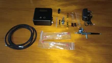 Nasedal-compresor de aerógrafo de doble acción, función de parada automática, conjunto PISTOLA DE PULVERIZACIÓN, interruptor táctil de potencia ajustable, 0,2mm/0,3mm/0,5mm