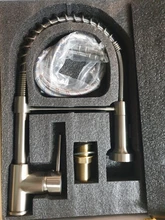 Faucets-Brush Tap Mixers Kitchen-Sink Cold-Water-Crane Hot Spout Brass for Single-Lever-Pull-Out-Spring