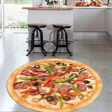 Else Большая Пицца на свежих овощах 3d принт противоскользящие задние круглые кухонные ковры для гостиной