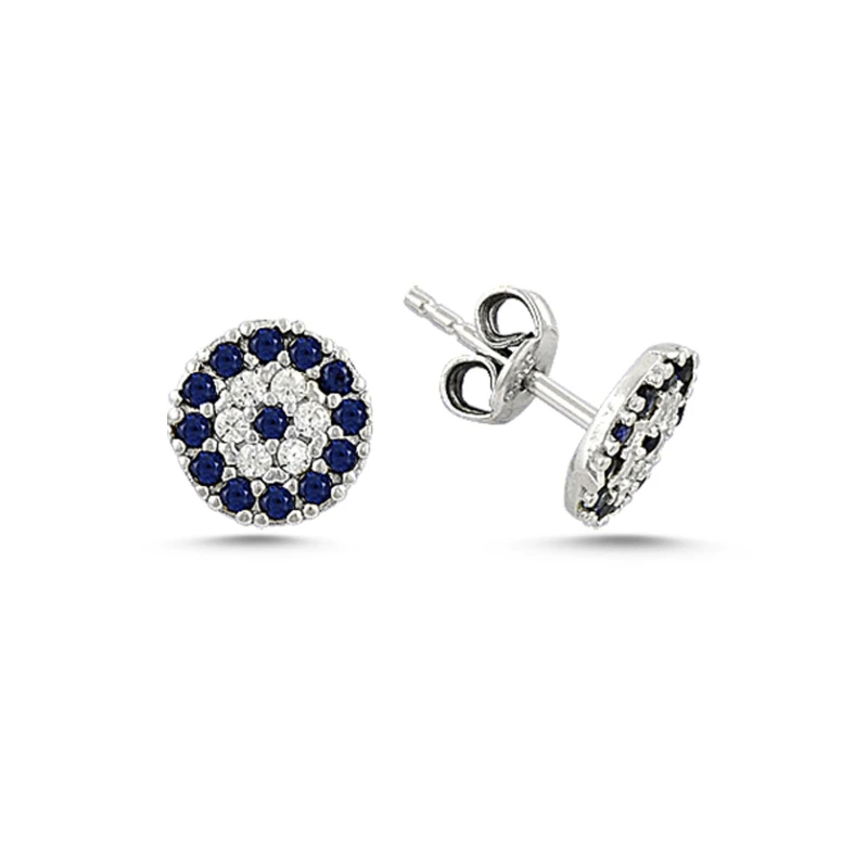 

Silver 925 Sterling Society Eyes Round Earrings