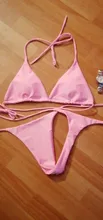 2 uds Bikini Conjunto de sujetador acolchado mujeres-e sólido baño venda traje de baño
