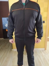 Nuevo conjunto de los hombres de primavera y otoño de Hombre Ropa Deportiva 2 piezas conjuntos deportes traje chaqueta + pantalón Sudadera Hombre chándal de Asia tamaño L-4XL