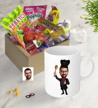 

Personalized Mr Master Chef Caricature Of Nostalgic Lezzetler Mug set