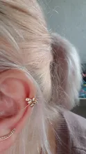 Pendiente de hoja de oro para mujer, 1 Uds., Clip de circonio encantador, pendiente de oreja de oro sin Piercing, joyería