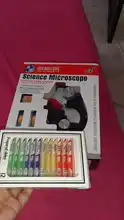 Kit de microscopio LED 100X-400X-1200X para niños, juguete para regalo educativo de ciencia escolar en casa, microscopio biológico refinado