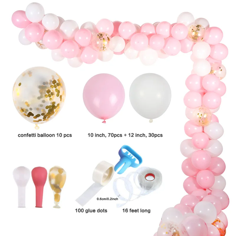 WEIGAO, 113 шт., воздушный шар для детей, комплект гирлянды, розовый, синий латекс, набор воздушных шаров, детский душ для мальчиков и девочек, украшения для первого дня рождения - Цвет: style 8