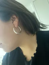 DOTEFFIL-pendientes de aro de Plata de Ley 925 liso para mujer, 40 pendientes de aro de mm para mujer, joyería de compromiso para fiesta de boda