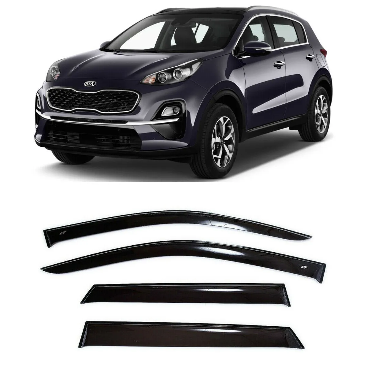 Дефлекторы окон Cobra Tuning K14715 на авто Kia Sportage (QL) 4 IV 5d 2016- н.в. шт./комп. ветровики от
