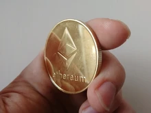 Ethereum-moneda de Bitcoin en relieve, estéreo, moneda de moneda Digital, broca conmemorativa física de Metal, chapado en oro/plata ETH