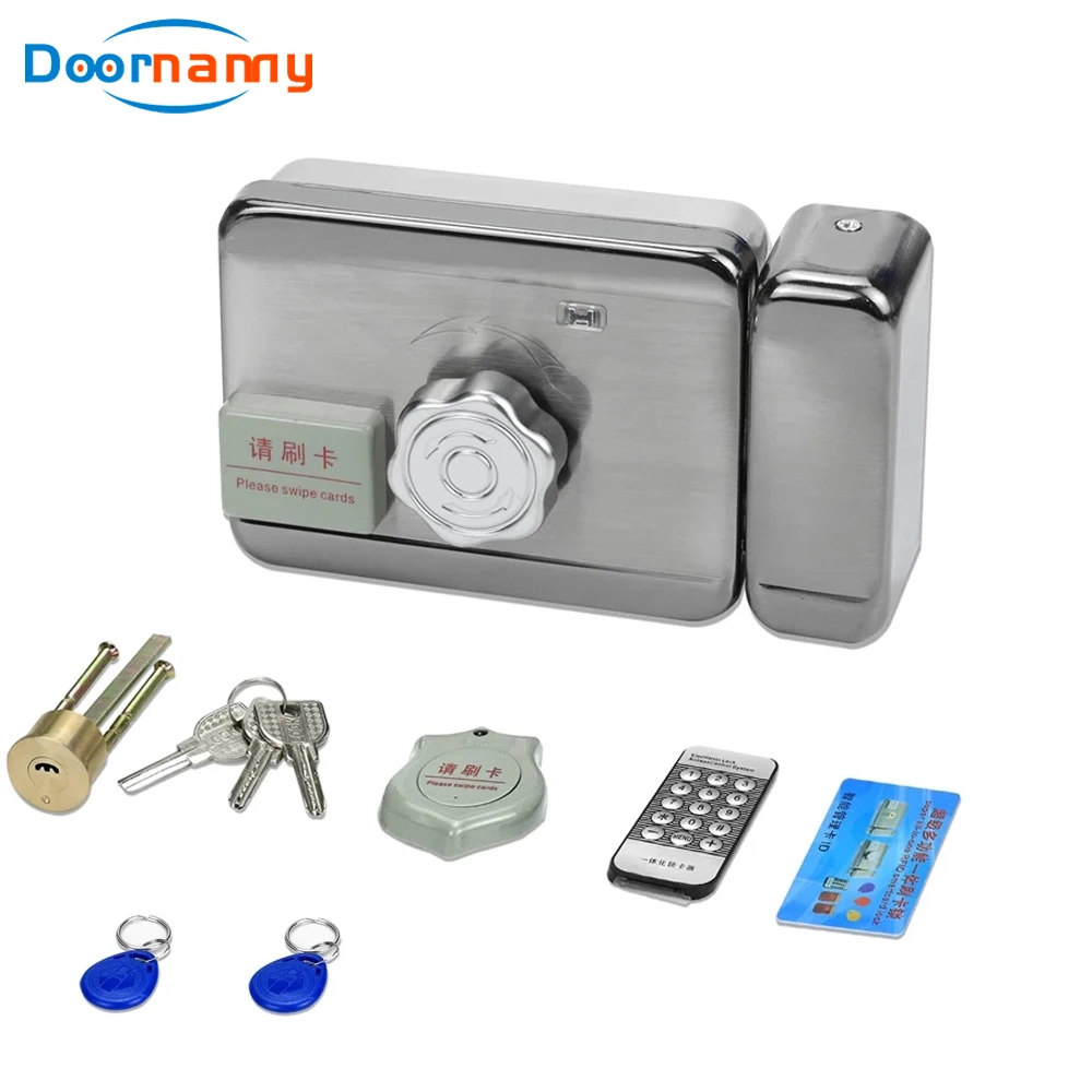 

Doornanny Electronic Lock Electric Gate Door Lock Support IC Card Unlock With 3A Power Stabilizer For Video Intercom Doorbell