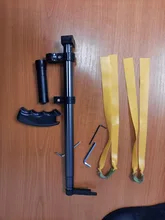 Catapulta tirachinas de alta precisión, barra recta telescópica de alta potencia, láser rojo, banda de goma plana de acero inoxidable para caza al aire libre