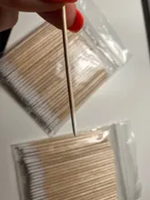 300 Uds desechables Ultra-pequeño hisopo de algodón sin pelusa Micro cepillos madera bastoncillos de algodón torundas de algodón con pegamento para extensión de pestañas quitar herramientas