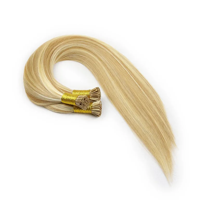 I Tip Human Hair Extensions Brazilian Smoothing Keratin Bonded Colored Strands Of Hair Virgin Remy Straight Capsules 1g/pc