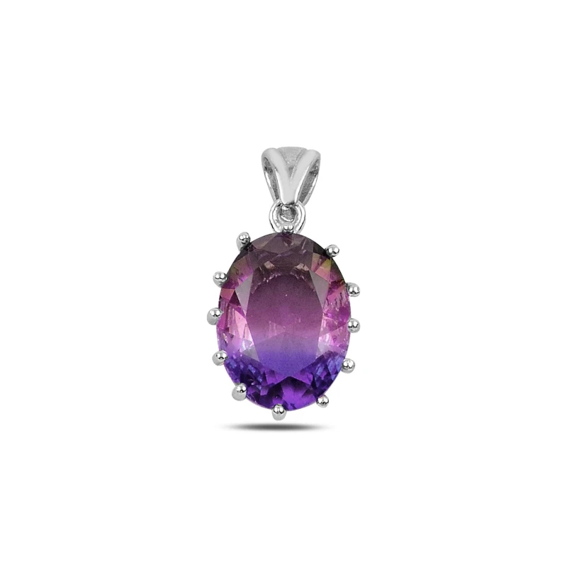 

Silver 925 Sterling Multicolor Zircon Pendant