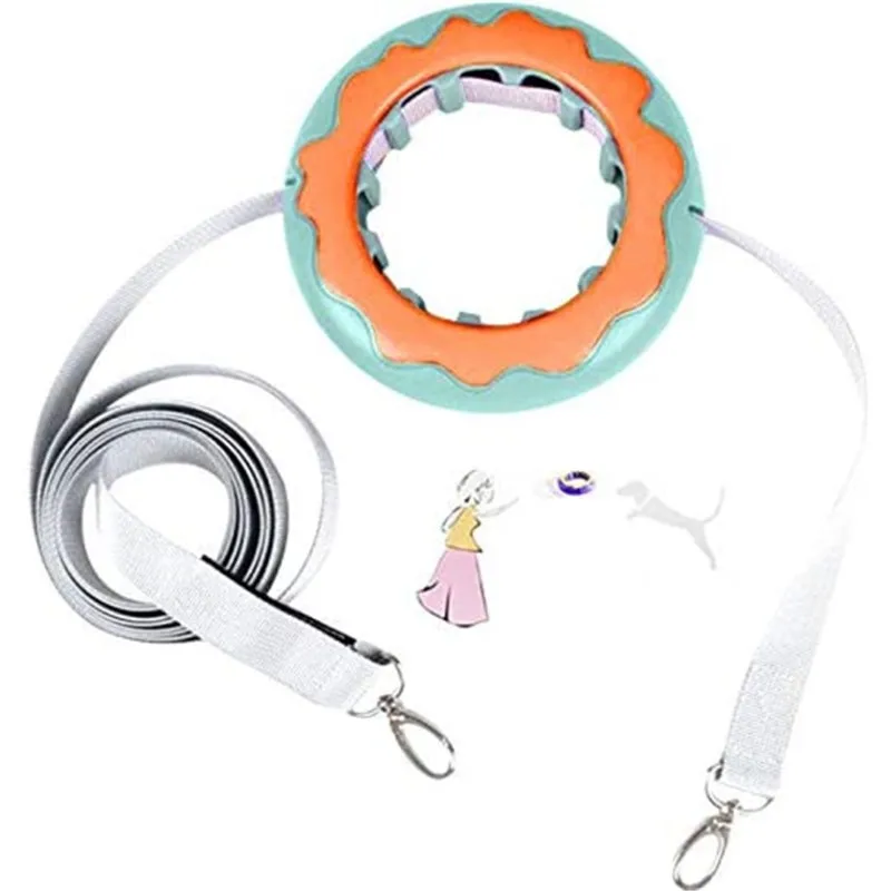 

Pet Donut Minimal Dog Leash Dual Retractable Wearable Shape Traction Rope Quick Brake Up Dual Ring Walking Training Hands-Free