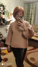 Knitted Pullover Sweater Lantern-Sleeve Turtleneck Simplee Casual Winter Autumn Solid