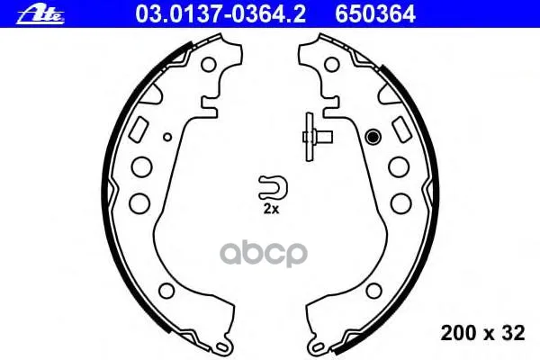 Колодки Тормозные Барабанные Toyota Vitz,Platz,Funcargo,Allion,Probox 00- Ate арт. 03.0137-0364.2