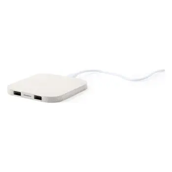 

Wireless Qi Charger with USB Ports 146534 Wheat straw Abs