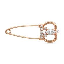 Серебряная брошь с фианитом Красная пресня 1387871