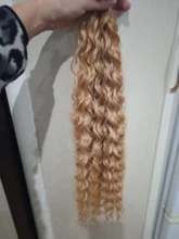 FASHION IDOL-extensiones de pelo sintético Afro para mujer, Pelo Rizado mechones Rubio degradado 24-28 pulgadas, resistente al calor, 6 uds.