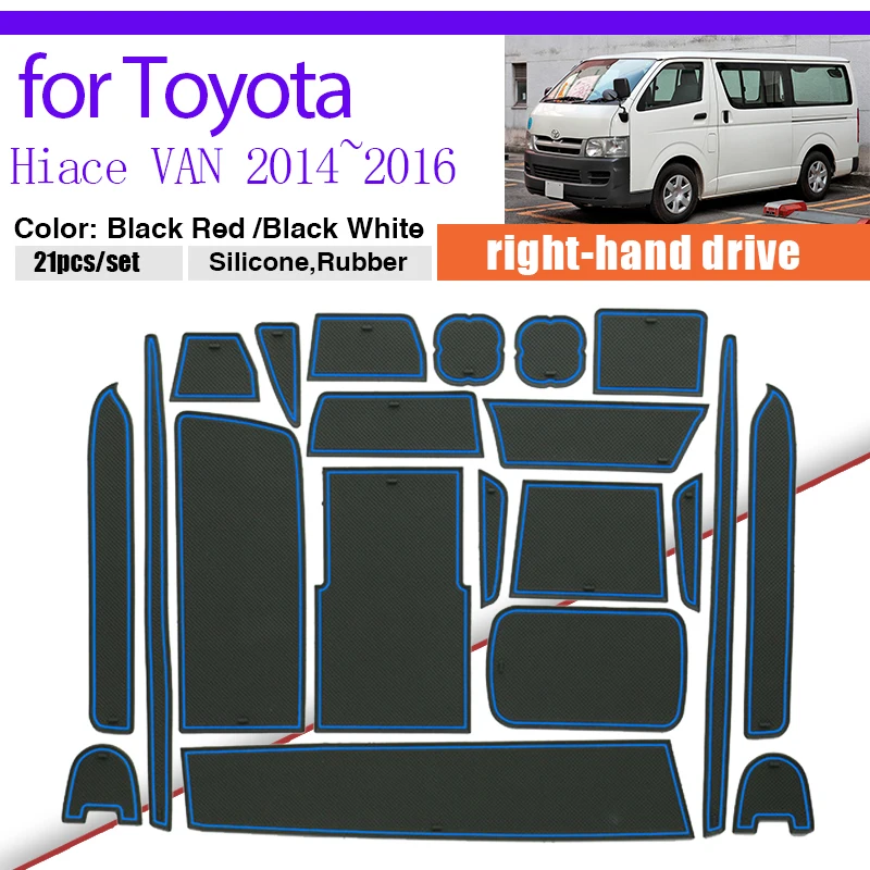 

Пыленепроницаемый коврик для дверных канавок для Toyota Hiace RegiusAce VAN 2014 ~ 2016 2015 широкий резиновый коврик для хранения чашек и ворот Противоскользящий коврик для наклеек