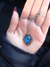 Collares de estilo Retro, joyería elíptica de Palacio, collar con Control de temperatura, cambio de Color, cadena de acero inoxidable