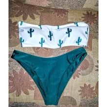 Swimsuit Micro Bikini Push-Up HOHL Beach-Bathers Women Biquini Cactus-Print Sexy