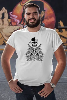 

Angemiel Wear Gangster Skeleton White Men 'S Cotton Big Size T-Shirt