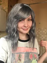 AOSI-Peluca de pelo Natural con flequillo para mujer, cabello corto sintético ondulado, rosa, morado, negro, Bob, fibra resistente al calor, Cosplay, pelucas de Lolita