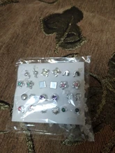 12-36 par/set diseño aleatorio moda mujer Señora Estrella redonda plástico Flor de cristal de estrás pendiente de oreja joyería