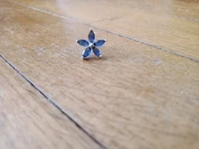 Pendientes de lujo para mujer, de zafiro azul Natural, Plata de Ley 925, aretes de boda para mujer, aretes de tuerca de flor cuadrados Vintage