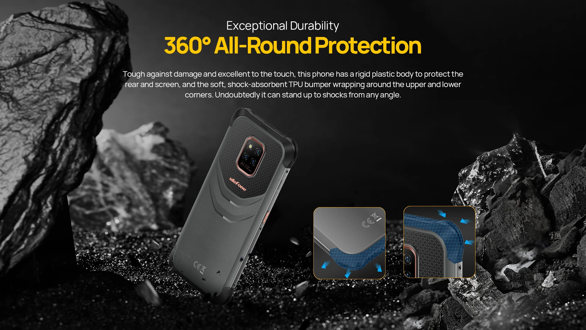 Ulefone Power Armor 14 Pro Rugged Phone 10000mAh Android 12 Waterproof Smartphone 128GB 5G/2.4GWLAN WirelessCharging NFC Global