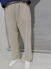 Pantalones de cintura elástica para mujer, pantalón gris de algodón, de talla grande, caqui, informal, holgado, hasta el tobillo, elegante, 5XL