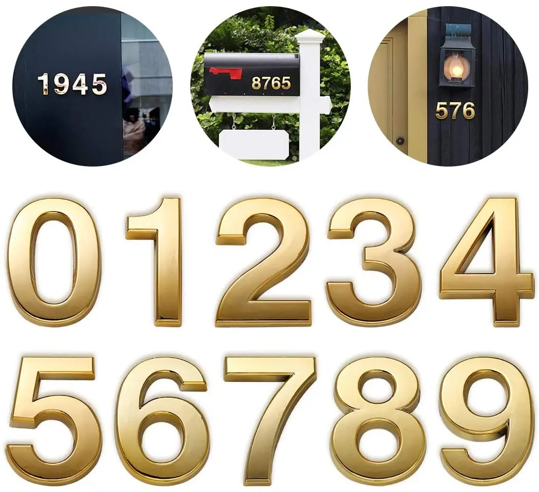 5 CM 3D Number Signs On The Door House Number Plate House Number Street Mailbox Number Stickers Number Hotel Number Outdoor Door