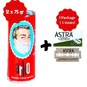 

Shawing Foam Gift 5 Blades Astra Superior Platinum Double Edge and Shawing Foam Safety Razor Blades Original 5 Blades