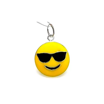 

Pendant 925 sterling silver m 22mm. Emoticon sun glasses glazed [AA8204]