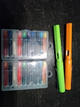 Paquete de caja de 10 unidades, pluma estilográfica de color, bomba Convertidora de recarga de tinta, cartuchos recarga para pluma de 3,4mm